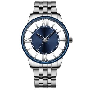 3ATM Stainless Steel 42mm Men'S Quartz Watch Transparent Case Customized