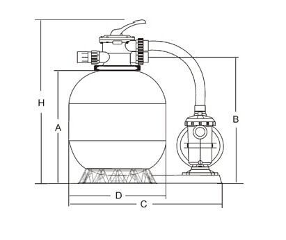 Plastic Swimming Pool Sand Filters With Pumps Set , Water Filtration Equipment