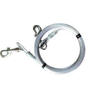 Heavy Duty Pet Training 7x7 PVC Coated Dog Tie Out Cable And Stake