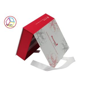 Red Cosmetic Gift Box / Cardboard Makeup Box ISO9001 Certification