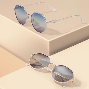 Metal Frame Polygon Shape Sunglasses Girls sturdy Customizable
