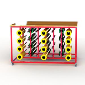 Vinyl Rolling Metal Table Stand With Double Sides Knocked Down