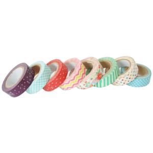 Quality Singer Sided Rubber Coloured Floral Christmas Washi Tape for sale