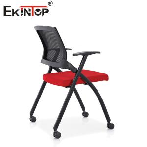 China Ergonomic Training Hall Chairs With Fixed Armrest Nylon Base on sale