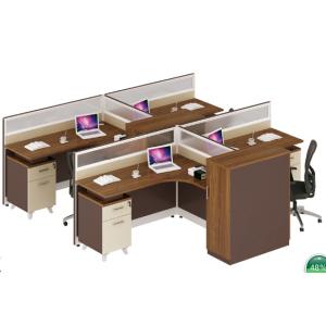 Quality modern 4 seater melamine office panel workstation table furniture for sale