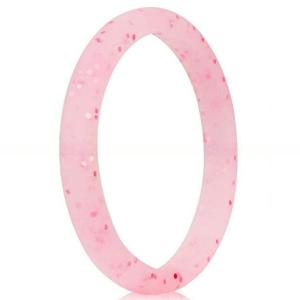 Women's Rubber Silicone Ring Inlay Technology Channel Setting Classic Sparkle