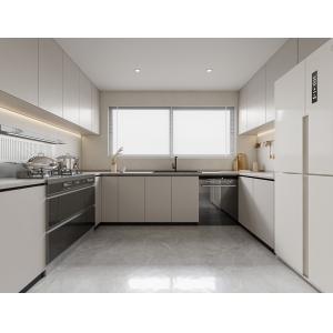 China Laminate Custom Wood Modern White Shaker Kitchen Cabinet Modern Luxury on sale