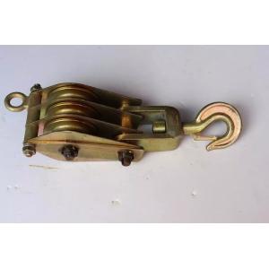 10KN Erect Line Tower Erection Tools Three Wheels Steel Hoisting Tackle