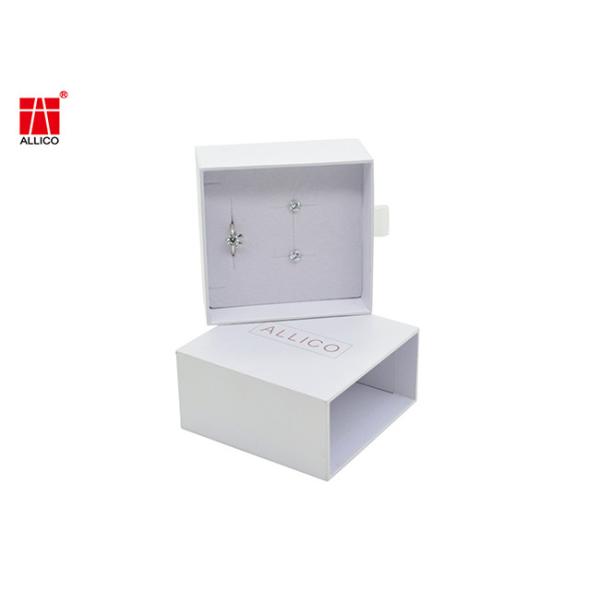 128gsm-400gsm White Cardboard Sliding Drawer Gift Boxes For Earring ODM