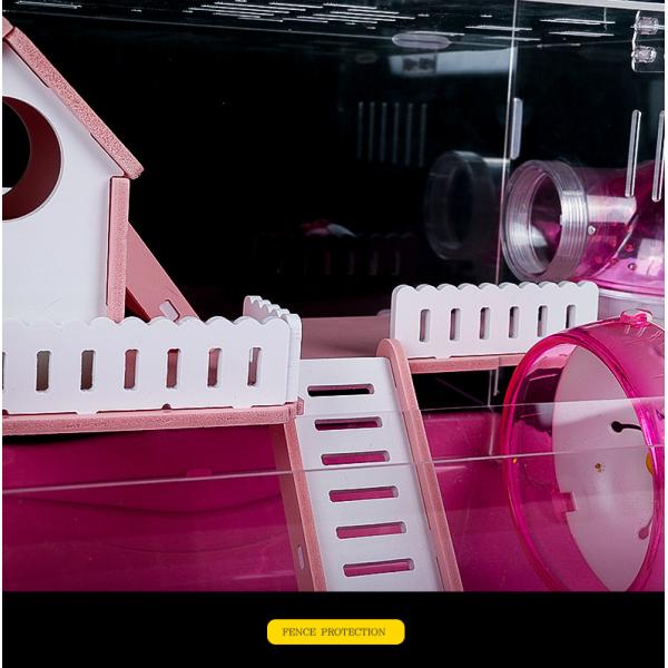 Breathable Large Plastic Double Layer Hamster Cage 37mm Length