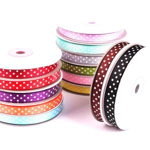 HOT SALE grosgrain polka dot ribbon printed grosgrain ribbon