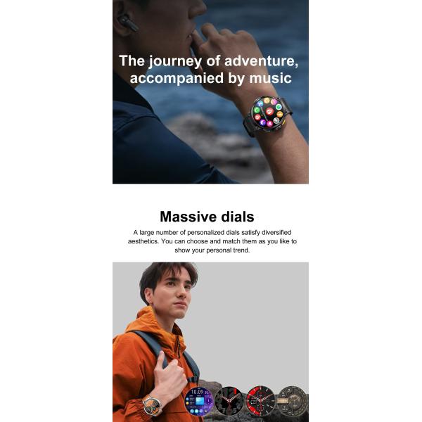 Outdoor BT Music Smart Watch IP68 Sleep Monitor SmartWatch K66 730mah Battery