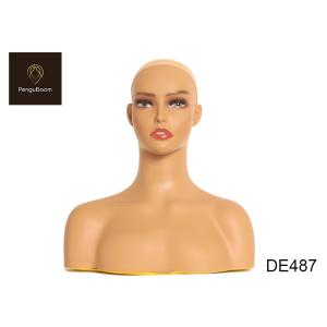 Strong Practicality W36cm Pretty Mannequin Head With Shoulders Human Skin