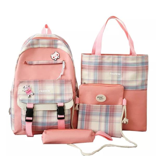 Purple Women Backpack Set Waterproof Aesthetic Backpack Set For Girls Students