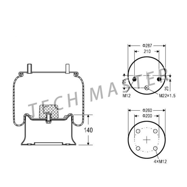 1K6335 W01-M58-6335 Truck Air Suspension For Firestone W01-M58-6335