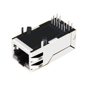 China 2250368-1 Tab Up 10G Base-T RJ45 MagJack Connector Single Port 4PPoE 60W With GY/GY Leds on sale