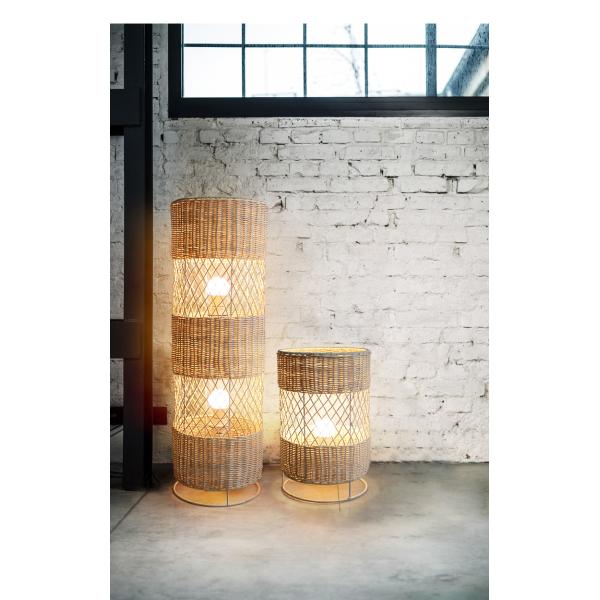 Handmade Led rattan wicker floor lamp For Living Room Decoration