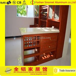 Home Used Aluminium Fabrication Bookshelf Wine Glass Display Cabinet