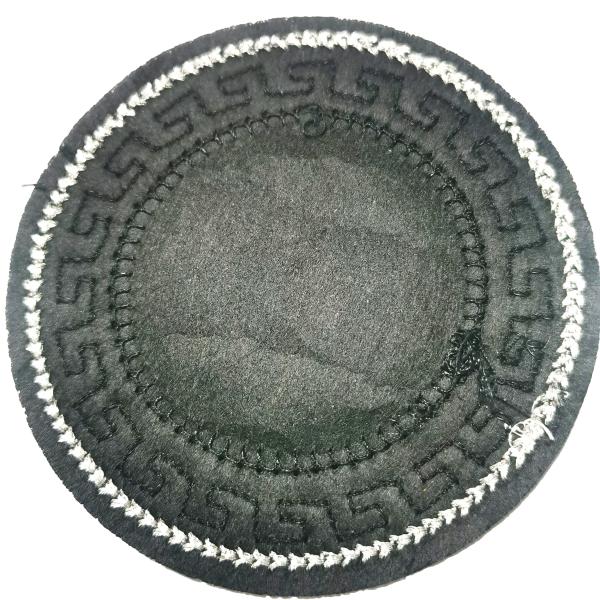 3D Black Medusa Circle Patch Silver Metallic Embroidery Sequins PU Puff Patch For T Shirt Pants Shoes