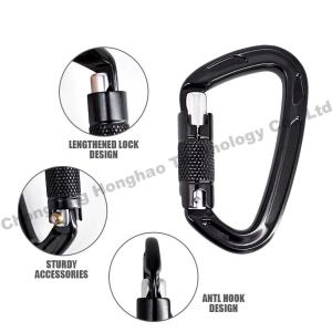 22KN D Shape Auto Lock High Strength Aluminium Alloy Climbing Safety Carabiner