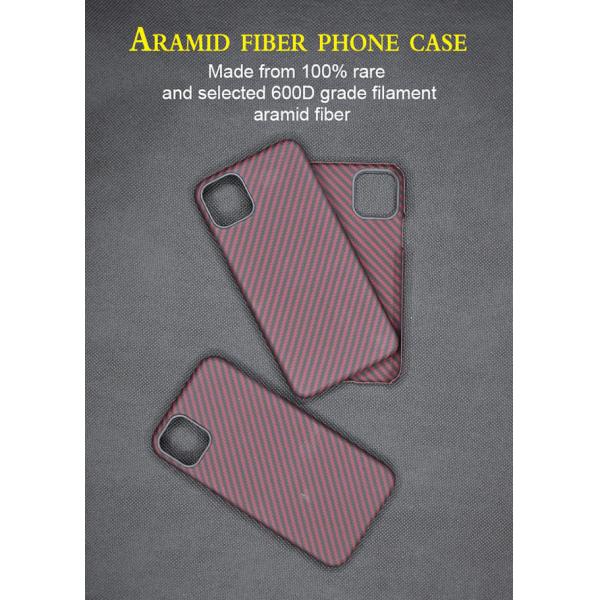 Rubber Ring Camera Protection Twill Style Real Aramid Fiber Phone Case For iPhone 11