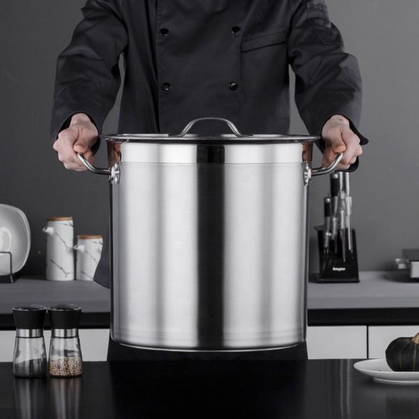 Multi-function Silver Cooking Pot Large Capacity Stainless Steel Soup & Stock