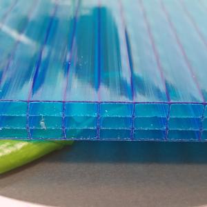 14mm Blue Four Layer Polycarbonate Sheet With Self-extinguishing And UV