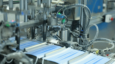 Buy Non Woven Disposable Mask Making Machine Feeding , Folding And Pressing at wholesale prices