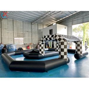 Black And White Factory Inflatable Large Track Racing Inflatable Obstacle Course