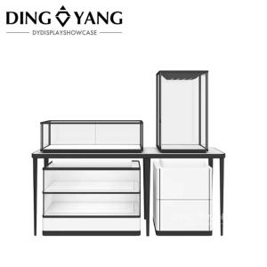 Modern Glass Stainless Steel Fashionable Jewelry Showcase With Led Light