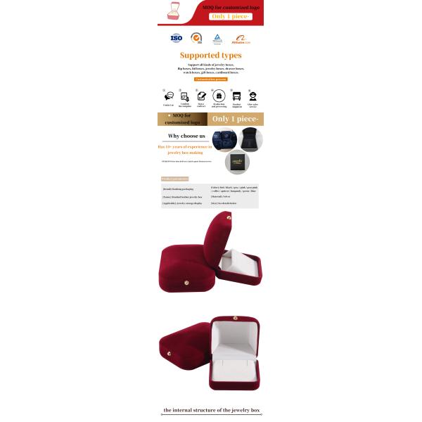 Red Velvet Flocked Jewelry Package for Customized Bracelets Earrings and Necklaces