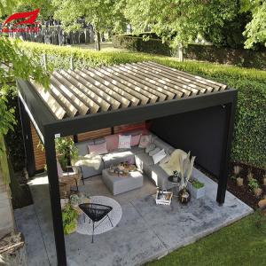 Rain Protection Powered Louvered Pergola Rodent Proof PVDF Coating