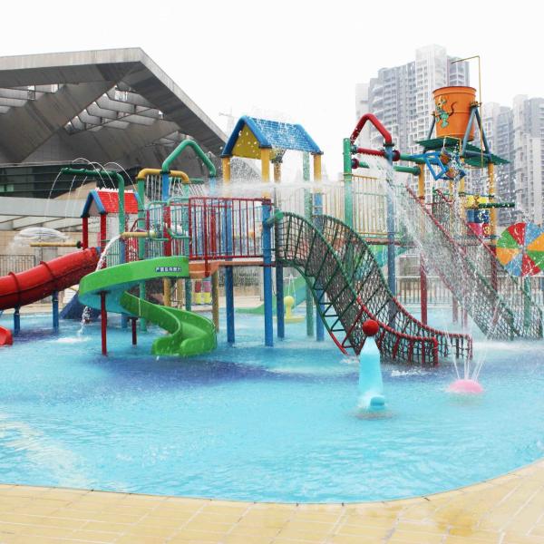 Buy Commercial Fiberglass Water Slides Aqua Playground Of Interactive Water House at wholesale prices