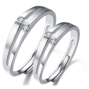 High quality 925 sterling silver rings diamond couple rings
