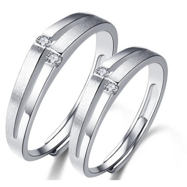 Buy High quality 925 sterling silver rings diamond couple rings at wholesale prices