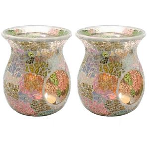 Quality Crackled Mosaic Glass Votive Candle Holders for sale