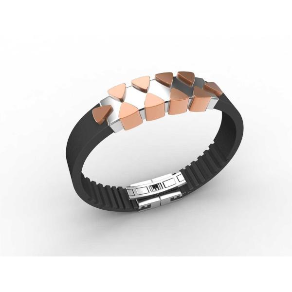 Top Quality Europe Fashion Stainless Steel Genuine Leather Silicone Bangle