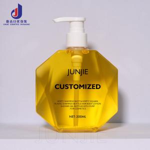 Empty Body Wash Lotion Shower Gel Press Bottle Hexagon Transparent 300ml White