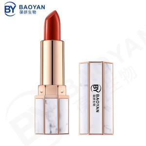 Quality Gold Bar Edge Marble Creamy Matte Lipstick Long Lasting Nourishing for sale