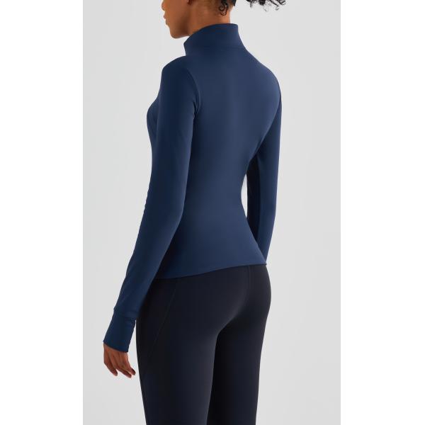 Half Zip Ladies Equestrian Shirt With Thumb Holes Brushed Inside Winter Equestrian Top