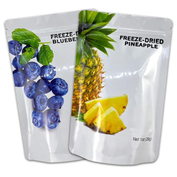 Glossy Stand Up Zipper Pouch For Freeze Dried Fruit Packaging Bag Print Food PE