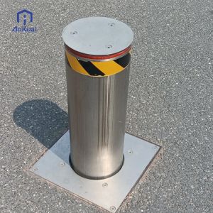 Automatic Hydraulic Bollard with LED Lights Customizable Stainless Steel