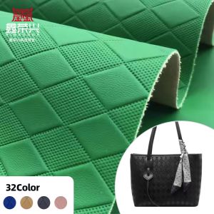 Diamond Square Grain Pattern PVC Leather 34 Colors Available with 1000 Yards MOQ