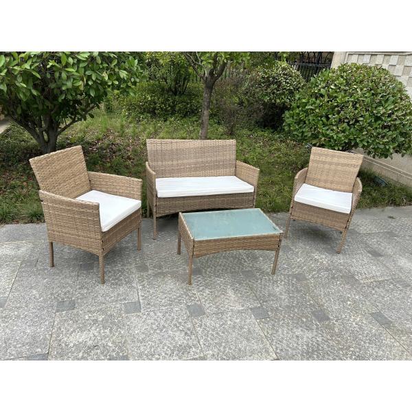 UV Resistant Rattan Sofa Waterproof Design Indoor Outdoor Sofa Table Chair Dining Desk Ottoman Furniture Set
