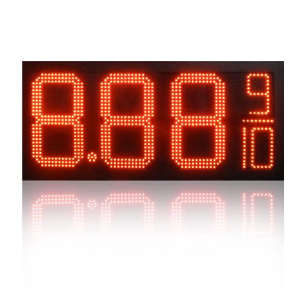 12 Inch Gas Station Sign Red Gas LED Screen for Advertising Outdoor Waterproof