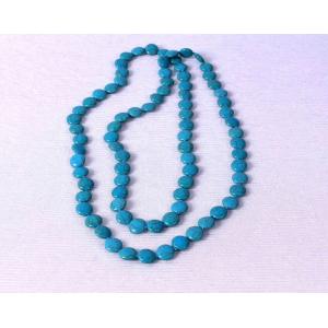China Long lines of light blue turquoise necklace on sale