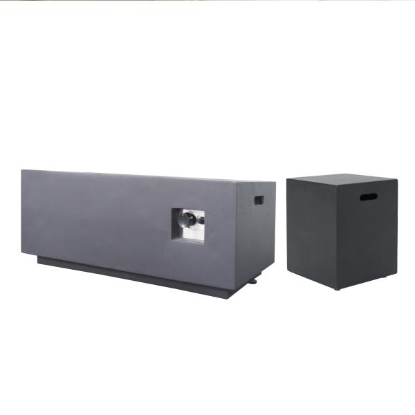 Buy Concrete Burning Outdoor Gas Firepit Patio Furniture 40" Rectangular at wholesale prices