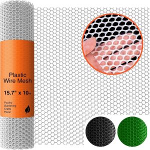 Quality Chicken Wire Fencing Mesh Plastic With Zip Ties, 1.3×10FT Garden Netting For Moss Poles, Plastic Chicken Wire For Poultry Rabbit Fencing,Crafts,DIY - for sale