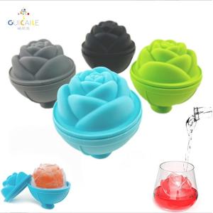 Quality Ice Cream Tools Rose Flower Shape Silicone Mold Ice Box Ice Ball Silicone Face Ice Roller for sale