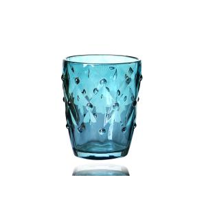 Non Slip Embossed Whisky Rock Glass , 7oz Transparent Whiskey Glass